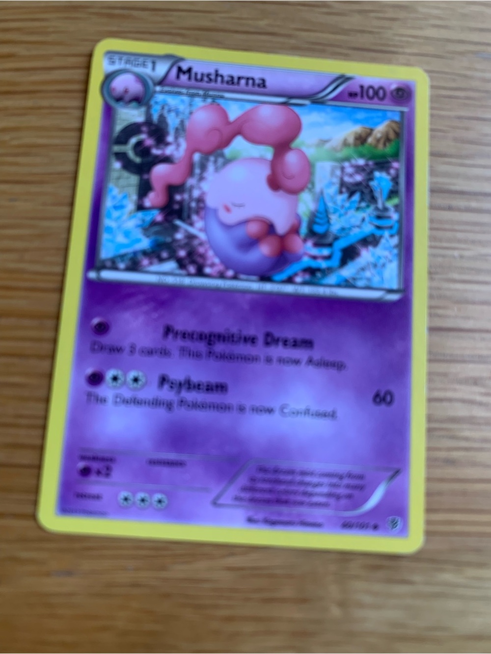 Pokemon Musharna Card — Pink and Purple Psychic Artwork